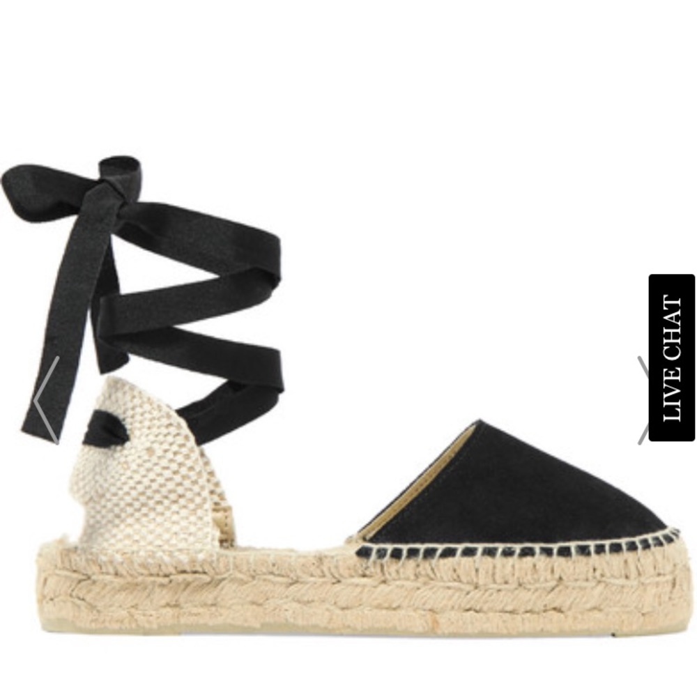 Manebi black platform suede espadrilles